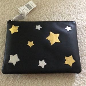 Barneys New York RFID Leather Pouch.  Black. New!